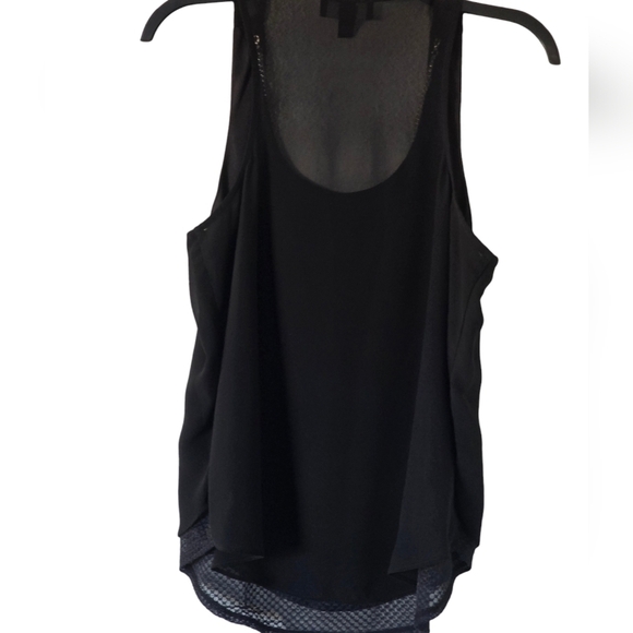 BCX Blouse Women Sz M Black Sleveless Sheer Attached Accessories Summer - Picture 5 of 9